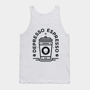 Depresso Espresso | Black On White | Large Tank Top